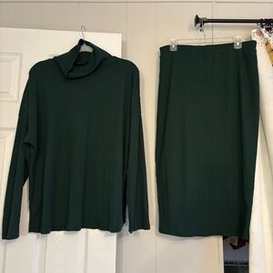 Green Sweater Skirt Set